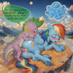 bodily_fluids cum cum_in_pussy cum_inside duo female feral genital_fluids male male/female mythology young venisoncreampie friendship_is_magic my_little_pony rainbow_dash_(mlp) spike_(mlp) dragon equid equine horse mammal mythological_creature mythological_scalie pony scalie