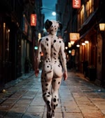 anthro butt male nude public rear_view solo_focus walking walking_away anonymous_director canid canine canis dalmatian domestic_dog mammal animated hi_res webm