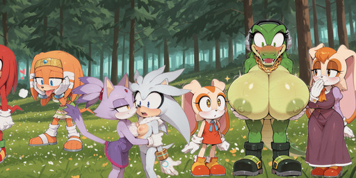 <3 angry anthro areola aroused big_breasts big_butt black_body black_clothing blue_body blue_clothing blue_eyes blue_eyeshadow blue_fur blush bodily_fluids breasts brown_body brown_fur butt clothed clothing countershading cross-popping_vein dipstick_tail dress drooling eyeshadow female footwear forest fur genitals gloves green_body green_eyes grey_body group hair handwear huge_breasts huge_butt humanoid_pointy_ears jealous jewelry larger_female makeup male markings medium_breasts multicolored_body multicolored_fur multicolored_tail nature nature_background necklace nipples orange_body orange_eyes orange_fur orange_hair outside pink_areola pink_body pink_fur pink_hair pink_nipples plant pouting prick_ears purple_body purple_clothing purple_fur purple_hair pussy red_body red_clothing red_fur rule63 saliva shoes size_difference small_breasts sparkles sparkling_eyes surprise tail tail_markings thick_thighs tongue tongue_out tree two_tone_body two_tone_fur white_body white_breasts white_clothing white_countershading white_fur wide_eyed yellow_body yellow_eyes gridanon sega sonic_the_hedgehog_(archie) sonic_the_hedgehog_(series) amy_rose big_the_cat blaze_the_cat cream_the_rabbit honey_the_cat knuckles_the_echidna marine_the_raccoon miles_prower mina_mongoose rouge_the_bat sally_acorn shadow_the_hedgehog silver_the_hedgehog sonic_the_hedgehog surge_the_tenrec tikal_the_echidna vanilla_the_rabbit vector_the_crocodile bat canid canine crocodile crocodilian crocodylid domestic_cat echidna eulipotyphlan felid feline felis fox hedgehog lagomorph leporid mammal monotreme rabbit reptile scalie absurd_res hi_res long_image wide_image