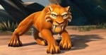 cheek_tuft claws facial_tuft feral ice_age_(series) looking_at_viewer male outside quadruped solo tuft unknown_director diego_(ice_age) felid machairodontine mammal