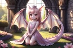 anthro castle clothing cub dragon dragon_tail dragon_wings dragoness dress female female_focus hi_res solo solo_focus venisoncreampie wings young