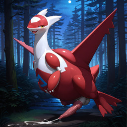 blush bodily_fluids crossgender cum cumshot ejaculation feral floating forest forest_background genital_fluids hands-free intersex light looking_pleasured moon moonlight nature nature_background open_mouth plant sky smile solo star starry_sky tree wings matt3985_(director) nintendo pokemon generation_3_pokemon latias legendary_pokemon pokemon_(species) hi_res