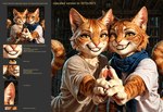 ambiguous_gender anthro black_lips clothed clothing duo fur lips looking_at_viewer orange_body orange_eyes orange_fur pink_nose scarf smile anonymous_director felid feline mammal absurd_res hi_res