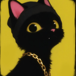 beanie chain_necklace clothing fangs feral hat headgear headwear jewelry male necklace pink_inner_ears pink_nose simple_background solo teeth yellow_sclera suspicious_cat domestic_cat felid feline felis mammal hi_res