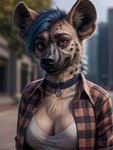 absurd_res anthro breasts butt completely_nude female female_anthro fur genitals hi_res hyaenid lewdtf mammal nude_art pussy solo