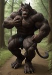 4_toes abs angry anthro barefoot biceps big_fangs big_muscles bulge clothed clothing digitigrade feet hand_on_chest humanoid_pointy_ears male mane muscular muscular_anthro muscular_male pecs solo standing toes topless torn_clothes yellow_eyes vanzilen van_helsing_(werewolf) canid canine canis mammal were werecanid werecanine werewolf wolf absurd_res full-length_portrait hi_res portrait