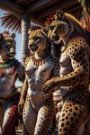 animal_genitalia anthro balls breasts building casual_nudity felid female fur genitals group hi_res house leopard male mammal nipples nude pantherine plant pussy sheath ulfur5605