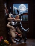 anthro bunnicula_(series) duo genitals humanoid_genitalia humanoid_penis male male/male penis gilbertaram bunnicula lagomorph leporid mammal rabbit vampire