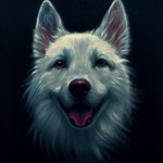 2022 canid canine canis domestic_dog ears_up headshot_portrait herding_dog hi_res mammal midjourney oil_painting_(artwork) painting_(artwork) pastoral_dog portrait smu000 traditional_media_(artwork)