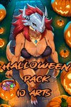 anthro female fur halloween solo wispash_(artist) digimon_(species) humanoid reptile scalie wargreymon hi_res