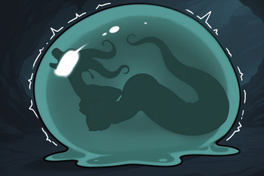 apode arched_back cave female goo_transformation hand_on_chest legless mid_transformation motion_lines nipples pseudo_hair serpentine shaking side_view silhouette solo suspended tentacle_hair tentacles thick_tail transformation trembling unknown_director draconcopode naga reptile scalie snake hi_res