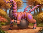 belly big_belly female feral solo struggling_prey tall_female unbirthing vaginal vore furry_desirer generation_5_pokemon pokemon_(species) scolipede absurd_res hi_res