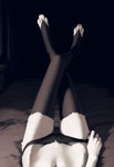 5_fingers anthro bed black_clothing black_legwear black_nails black_panties black_stockings black_underwear clothing clothing_pull colored_nails crotch_tuft digitigrade female female_pov fingers first_person_view fluffy fur furniture humanoid_hands legs_up legwear lying mostly_nude nails on_back on_bed panties panty_pull paws pov_crotch skinny slim solo stockings thigh_gap tuft underwear underwear_pull white_body white_fur seli-32 mammal absurd_res hi_res