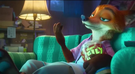 anthro clothing feet foot_focus male solo shut_up_and_watch disney zootopia nick_wilde canid canine fox mammal animated short_playtime webm