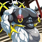 anthro anthrofied areola biceps big_areola big_biceps big_bulge big_muscles body_hair bulge chest_hair countershade_torso countershading green_sclera huge_areola huge_bulge huge_muscles huge_nipples hyper hyper_bulge hyper_pecs male muscular muscular_anthro muscular_arms muscular_legs muscular_male nipple_piercing nipple_ring nipples pecs piercing pokemorph red_eyes ring_piercing solo thick_arms thick_thighs director_baralover nintendo pokemon arceus generation_4_pokemon legendary_pokemon pokemon_(species) 1:1 2025