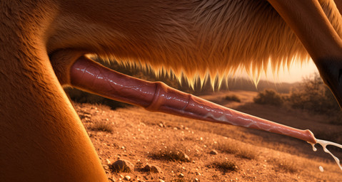 animal_genitalia animal_penis big_penis bodily_fluids brown_body brown_fur cervine_genitalia cervine_penis close-up cum cum_drip cum_on_body cum_on_penis cumshot detailed_fur dripping ejaculation erection faceless_character faceless_male feral fur genital_fluids genital_focus genital_shot genitals glistening glistening_body glistening_genitalia glistening_penis hands-free light long_penis male medial_ring orange_body orange_fur orgasm outside penis penis_focus penis_shot photorealism pink_penis plant quadruped realistic realistic_feral rock savanna shrub side_view solo spontaneous_ejaculation sunset tan_body tan_fur tapering_penis tuft vein veiny_penis insane-birdlover cervid mammal absurd_res detailed digital_media_(artwork) hi_res