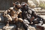 balls duo erection genitals imminent_sex kissing male male/male muscular muscular_male penis hyperion bugbear humanoid