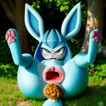 angry anus bodily_fluids eeveelution feces female feral front_view frown gaping gaping_pussy generation_4_pokemon genitals glaceon legs_up pawpads pokemon_(species) pussy scat scowl solo tears unknown_director