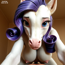 anthro anthro_on_top anthro_penetrated big_breasts blue_eyes breasts close-up cowgirl_position duo female female_anthro first_person_view from_front_position fur hair horse_ears human_on_bottom inside light low-angle_view male male/female male_human male_on_anthro male_on_bottom male_penetrating male_penetrating_anthro nipples nude on_bottom on_top penetration penile penile_penetration penis_in_pussy purple_hair reaching_towards_viewer realistic sex simple_background vaginal vaginal_penetration white_body white_fur furontap friendship_is_magic my_little_pony rarity_(mlp) equid equine horse human mammal 2026 colored detailed hi_res lighting shaded