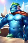 anthro boat genitals hi_res humanoid male nipples outdoors outside pecs penis pup_tobey solo unusual_anatomy unusual_genitalia unusual_penis vehicle water watercraft