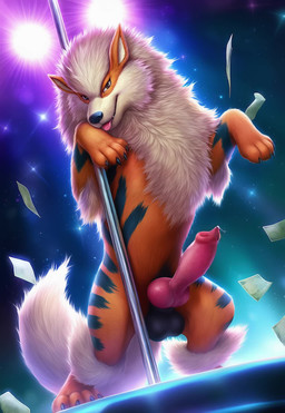 animal_genitalia animal_penis balls bodily_fluids canine_genitalia canine_penis claws dancing feral genital_fluids genitals looking_at_viewer male money neon_lights paws penis pole pole_dancing precum solo toe_claws tongue tongue_out firewolf890 nintendo pokemon arcanine canid canine generation_1_pokemon mammal pokemon_(species) animated hi_res short_playtime webm