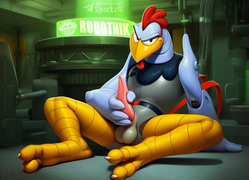 2_toes animal_genitalia animal_penis anthro avian_feet balls beak biped claws erection feet genitals looking_at_viewer machine male male_anthro masturbation narrowed_eyes penile penile_masturbation penis sitting smile solo spread_legs spreading talons tapering_penis telegram telegram_logo text toes sergalbutt adventures_of_sonic_the_hedgehog sega sonic_the_hedgehog_(series) scratch_(adventures_of_sonic_the_hedgehog) avian bird chicken galliform gallus_(genus) phasianid robot director_name english_text signature url