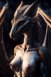 absurd_res anthro big_breasts breasts dragon exposed_breasts female furtasticv20_(model) game0ne hi_res looking_at_viewer nipples non-mammal_breasts non-mammal_nipples nude scalie smile solo stable_diffusion wings