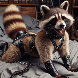 bdsm bondage bound feral hidden_genitalia male solo lerrmot rocket_raccoon mammal procyonid raccoon