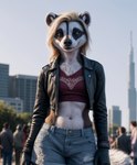 absurd_res anthro breasts butt clothed clothing female female_anthro fur genitals hi_res lewdtf mammal mephitid nude_art pussy skunk solo