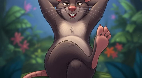 4_toes close-up crossed_legs feet feral foot_fetish foot_focus fur looking_at_viewer male multicolored_body multicolored_fur sitting solo toes shut_up_and_watch stan_the_rat mammal murid murine rat rodent animated short_playtime webm