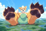 4_toes anthro bodily_fluids bulge claws clothed clothing feet foot_fetish foot_focus macro male pawpads paws soles solo sweat sweaty_feet toe_claws toes underwear underwear_only massivegrowingbeast nintendo star_fox fox_mccloud