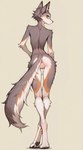 anthro anus arm_tuft biped black_nose black_pawpads brown_body brown_fur butt cheek_tuft claws digitigrade facial_tuft feet female fluffy fluffy_tail fur genitals grey_body grey_fur inner_ear_fluff long_legs looking_at_viewer looking_back looking_back_at_viewer multicolored_body multicolored_fur nude orange_body orange_fur pawpads paws presenting purple_eyes pussy rear_view simple_background skinny slim small_waist solo solo_focus standing thigh_gap toe_claws toes tuft white_body white_fur seli-32 dawn_(seli-32) canid canine canis mammal wolf tail absurd_res digital_media_(artwork) full-length_portrait hi_res portrait