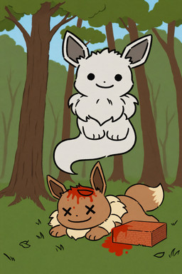 Rating: e
ID: 120292
Date: 2025-08-07 06:30:51 -0400
Status: active
Score: 0
ambiguous_gender blood bodily_fluids brick death eevee feral floating forest generation_1_pokemon ghost gore grass hi_res looking_at_viewer looking_forward nintendo on_ground plant pokemon pokemon_(species) smile solo spirit tail thedavid tree x_eyes post #120292