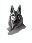 absurd_res anthro black_nose canid canine canis fur headshot_portrait hi_res inner_ear_fluff looking_at_viewer male mammal monochrome multicolored_body multicolored_fur portrait shuffur sketch solo tuft two_tone_body two_tone_fur whiskers