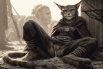 after_sex anthro bodily_fluids clothed clothing cum cum_in_pussy cum_inside female genital_fluids partially_clothed solo spread_legs spreading hyperion felid humanoid khajiit mammal orc