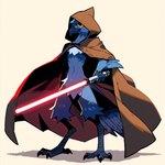 claws hooded_cloak lightsaber melee_weapon weapon avian comic