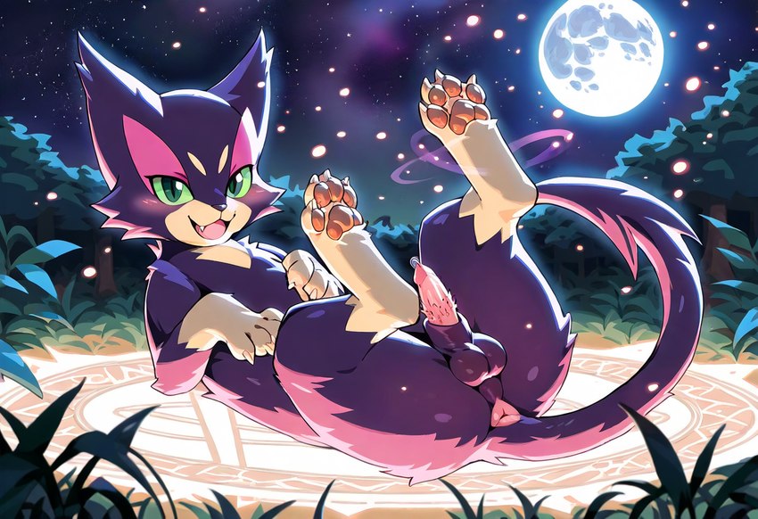 4_toes animal_genitalia animal_penis anus balls claws feet feline_penis feral genitals lying male on_back pawpads paws penile_spines penis sheath solo toe_claws toes fakeskill_(director) generation_5_pokemon pokemon_(species) purrloin