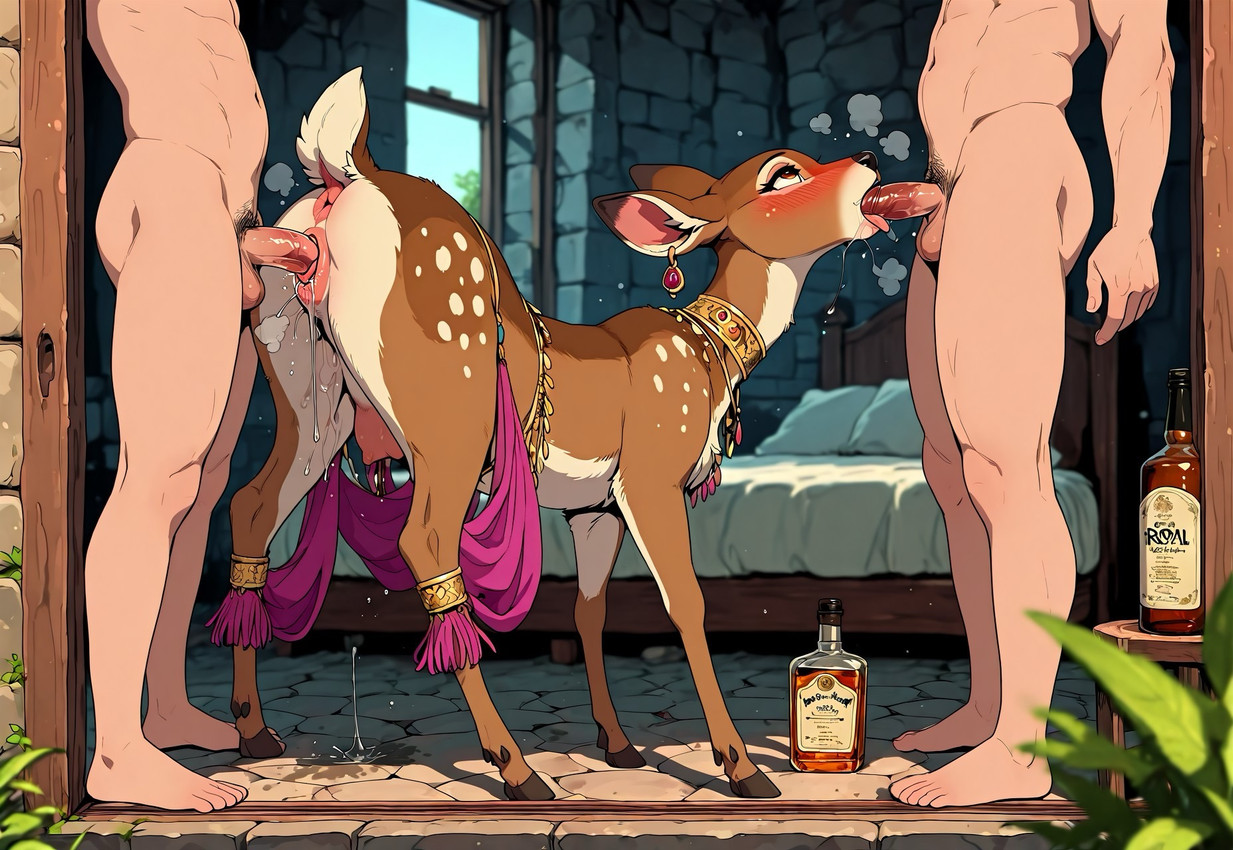 5_fingers 5_toes alcohol animal_genitalia animal_pussy anus balls bestiality beverage bodily_fluids breasts brown_body brown_fur butt cervine_anus cervine_genitalia cervine_pussy clothed clothing cum cum_inside detailed_background faceless_character faceless_male feet fellatio female female_feral feral feral_penetrated fingers from_behind_position fur genital_fluids genitals group group_sex hooves human_on_feral human_penetrating human_penetrating_feral interspecies looking_up looking_up_at_partner male male/female male_human male_on_feral mmf_threesome multicolored_body multicolored_fur nipples nude oral orgy partially_clothed penetration penile penile_penetration penis penis_in_pussy presenting presenting_hindquarters presenting_pussy pussy scut_tail sex short_tail spitroast teats threesome toes trio vaginal vaginal_penetration diddlier cervid cervine human mammal hi_res