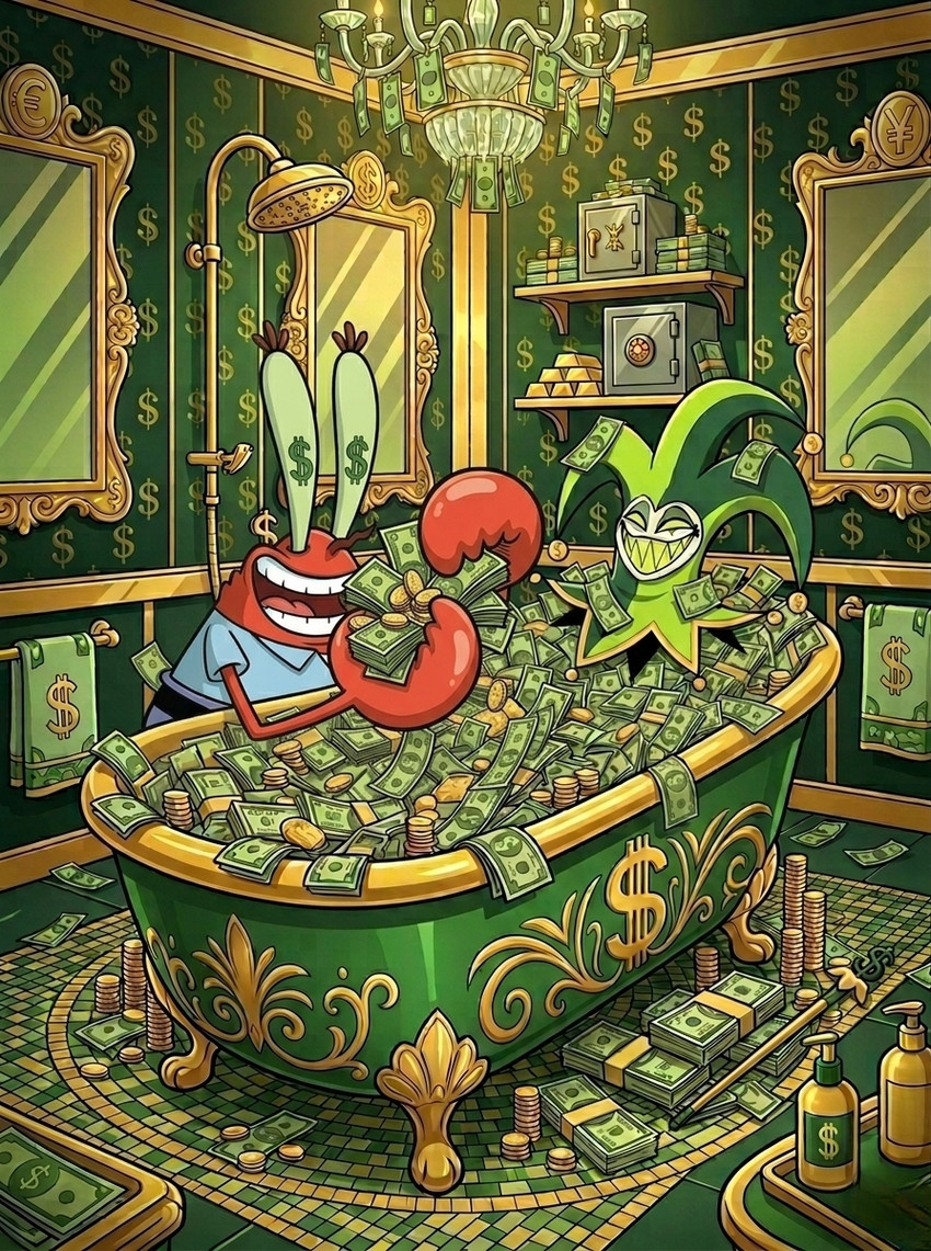 mammon and mr. krabs (spongebob squarepants and etc) directed by foxfire22
