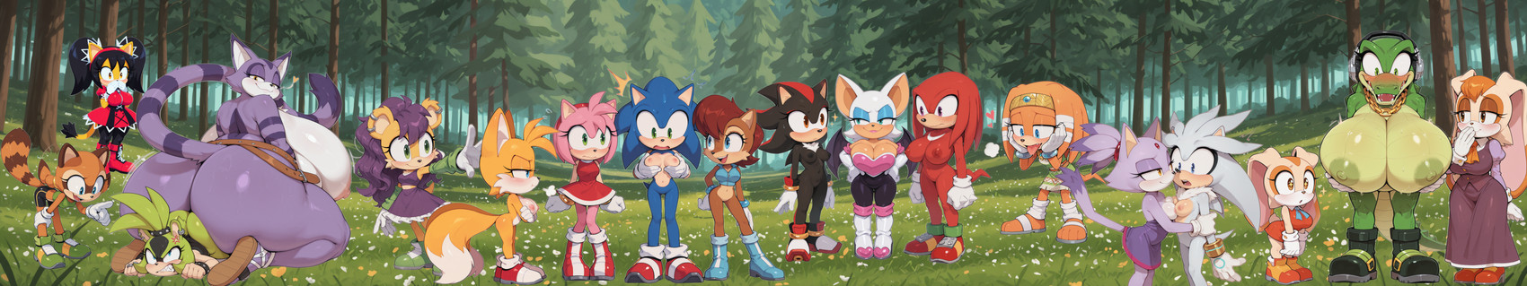 vector the crocodile, knuckles the echidna, silver the hedgehog, shadow the hedgehog, vanilla the rabbit, and etc (sonic the hedgehog (archie) and etc) directed by gridanon
