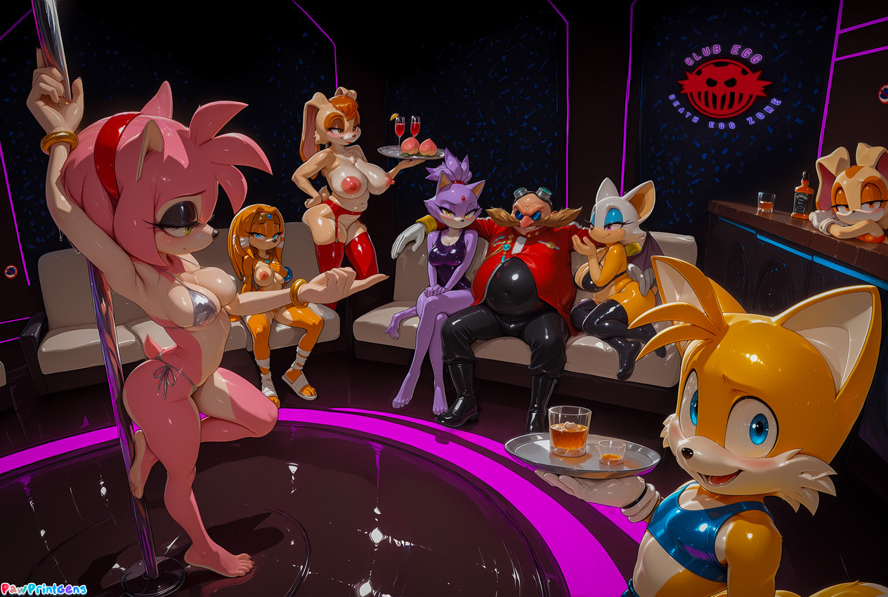 anthro bikini blush clothing crossed_legs dr._eggman_emblem feet female femboy genitals group interspecies looking_at_viewer male male/female nightclub nipples pole pussy sitting strip_club stripper stripper_pole swimwear pawprintgens sega sonic_the_hedgehog_(series) amy_rose blaze_the_cat cream_the_rabbit dr._eggman miles_prower rouge_the_bat tikal_the_echidna vanilla_the_rabbit human mammal 4k absurd_res hi_res