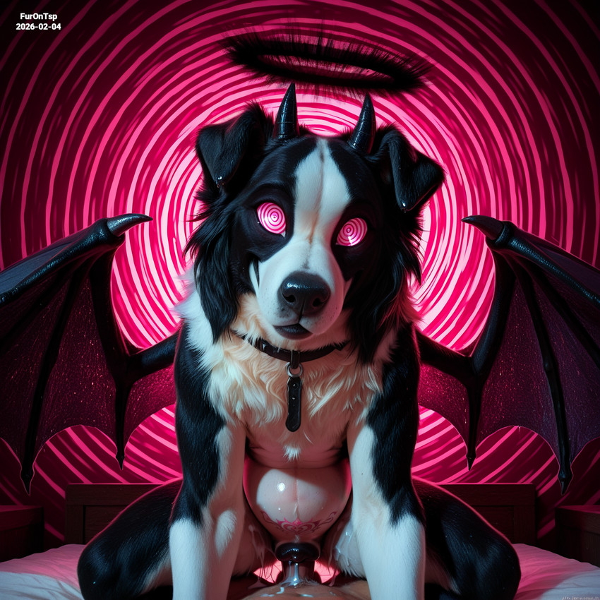 animal_genitalia animal_pussy bed bestiality bestiality_impregnation black_body black_fur black_nose black_pussy bodily_fluids canine_genitalia canine_pussy collar collar_only cowgirl_position cum cum_in_pussy cum_inside detailed_fur duo faceless_character faceless_human faceless_male female female_feral female_on_human female_penetrated feral feral_on_top feral_penetrated first_person_view from_front_position fur furniture genital_fluids genitals horn human_on_bottom human_on_feral human_penetrating human_penetrating_female human_penetrating_feral human_pov hypnotic_eyes hypnotizing_viewer interspecies low-angle_view male male/female male_on_feral male_penetrating male_penetrating_female male_penetrating_feral male_pov multicolored_body multicolored_fur nude on_bottom on_top penetration penis pink_eyes pregnant pregnant_feral pussy realistic sex simple_background spread_wings two_tone_body two_tone_fur vaginal vaginal_penetration white_body white_fur white_skin wings womb_tattoo furontap canid canid_demon demon hellhound human mammal 2026 colored detailed hi_res shaded