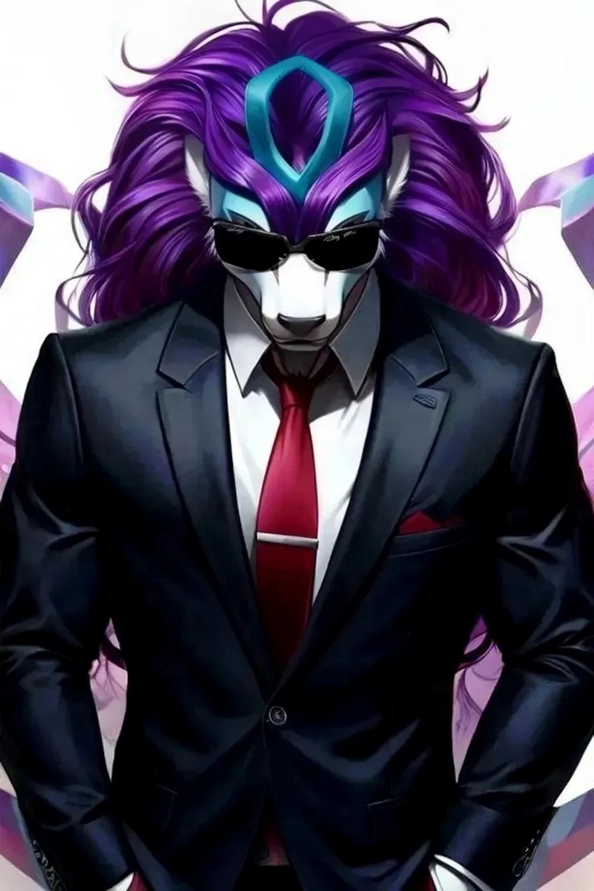 anthro clothing male solo solo_focus suit tie_clip bahufaru generation_2_pokemon legendary_pokemon pokemon_(species) suicune hi_res portrait