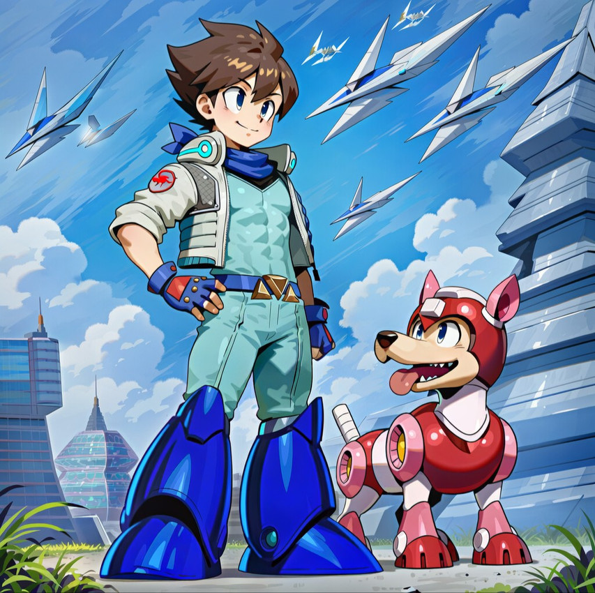 mega man and rush (mega man (series) and etc) directed by anonymous director