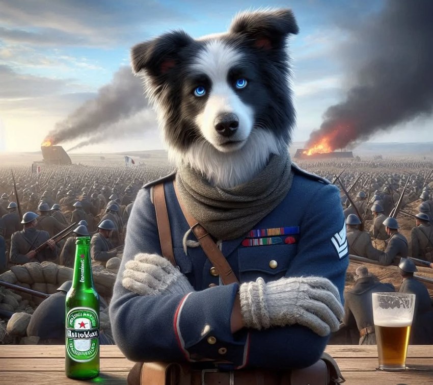 anthro army battle black_body black_fur blue_eyes clothing fur gun looking_at_viewer male military military_uniform ranged_weapon solo uniform weapon white_body white_fur dylan03 gustave_(dylan03) border_collie canid canine canis collie domestic_dog herding_dog humanoid mammal pastoral_dog sheepdog