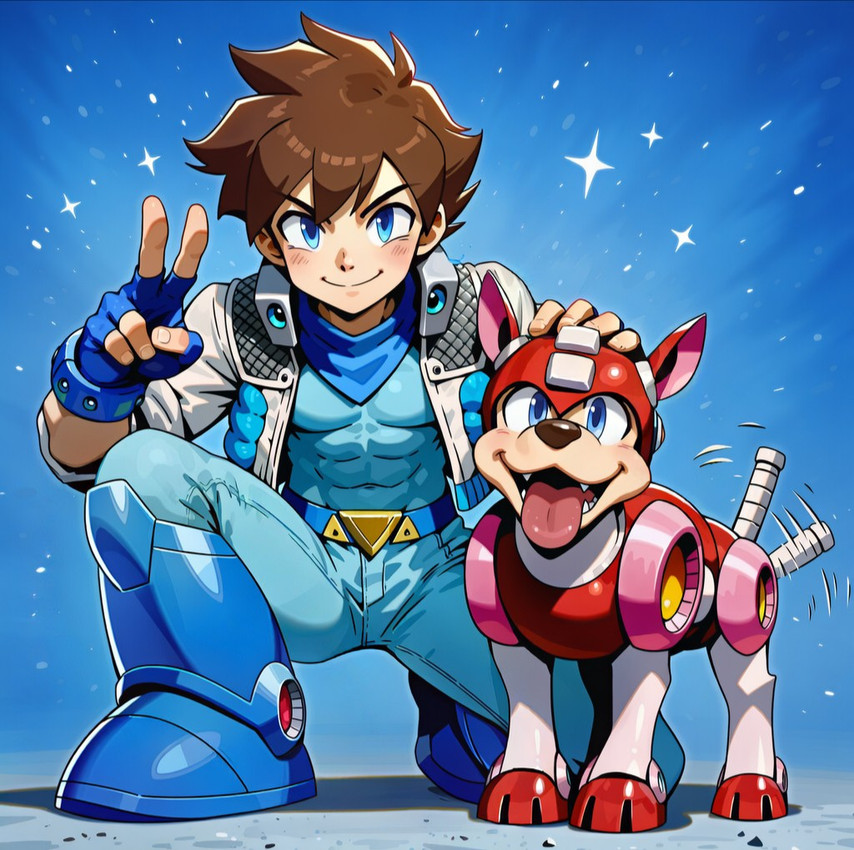 mega man and rush (mega man (series) and etc) directed by anonymous director