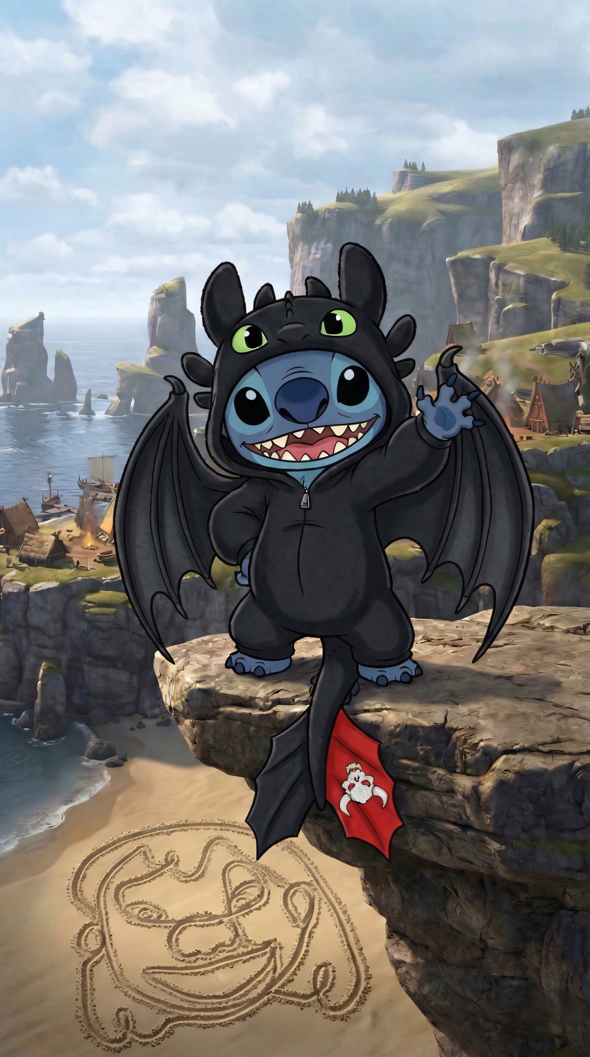 stitch and toothless (how to train your dragon and etc) directed by foxntail
