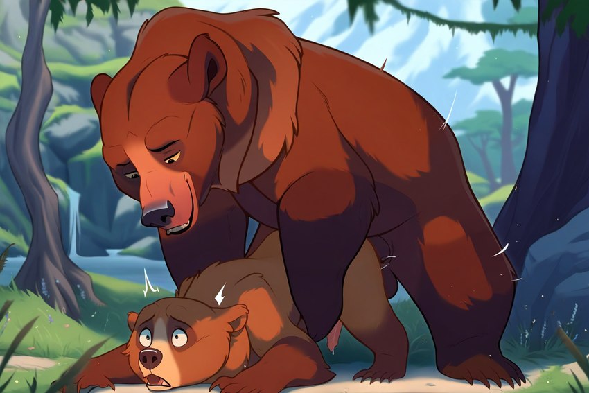 kenai, kenai, and tug (brother bear) directed by contextualcritters