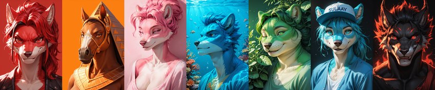 ambiguous_gender andromorph anthro female group gynomorph herm intersex male rainbow wide_image redstallion_(director) absurd_res hi_res long_image