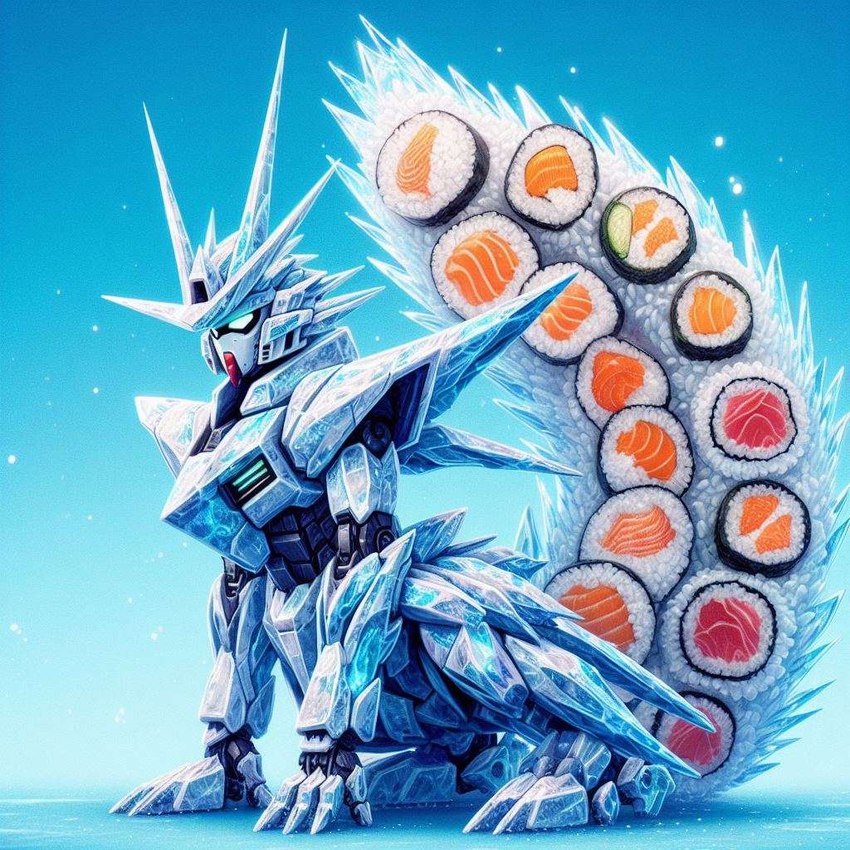 food gundam ice machine sushi icefoxai robot